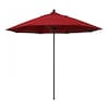 California Umbrella 9' Black Aluminum Market Patio Umbrella, Pacifica Red 194061335789